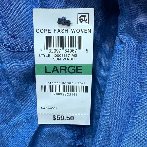 Charter Club Blue Denim Chambray Button Down - Picture 8 of 11